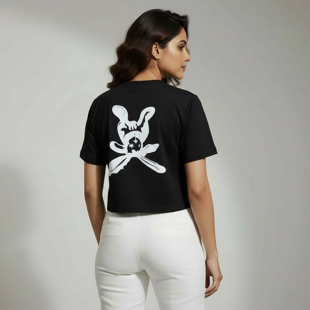 NIZORI Women's Premium Graphic Crop Top | Casual Street Style Printed Crop Tee