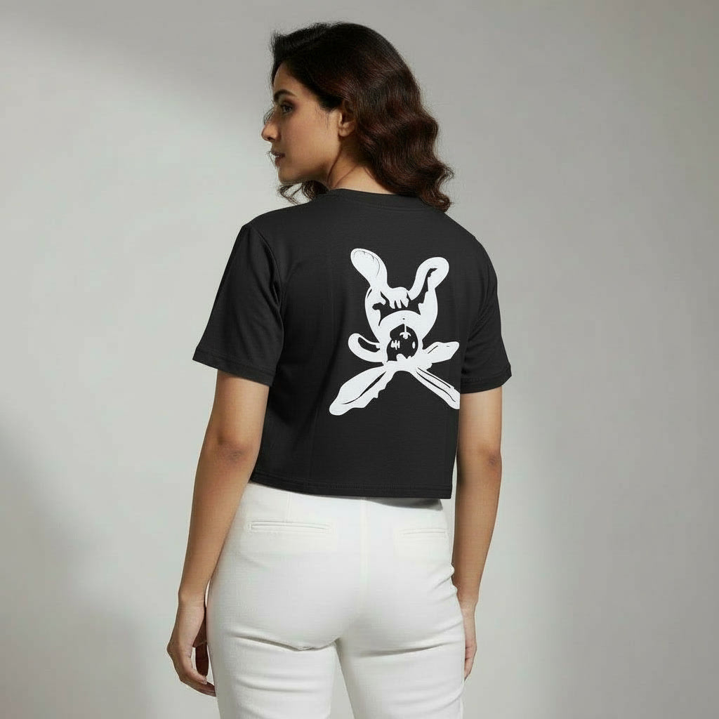 NIZORI Women's Premium Graphic Crop Top | Casual Street Style Printed Crop Tee