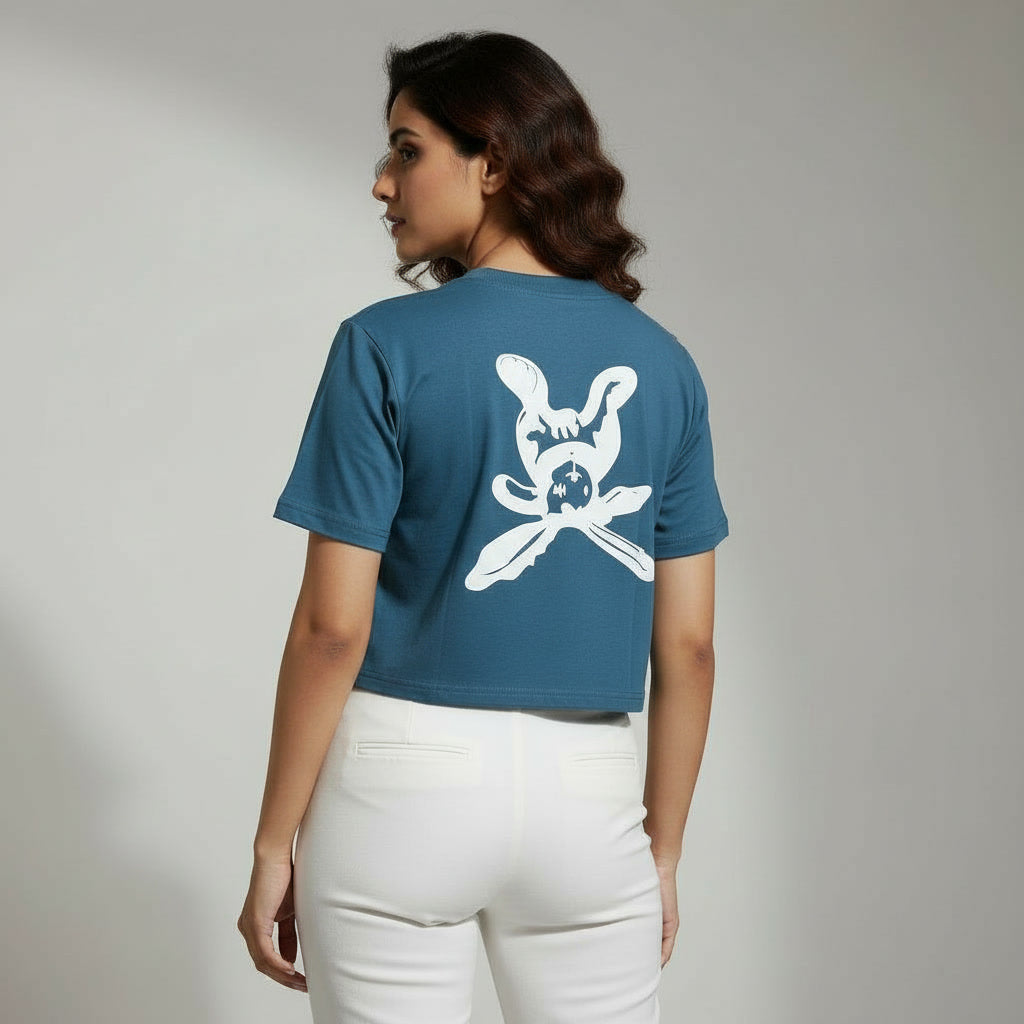 NIZORI Women's Premium Graphic Crop Top | Casual Street Style Printed Crop Tee