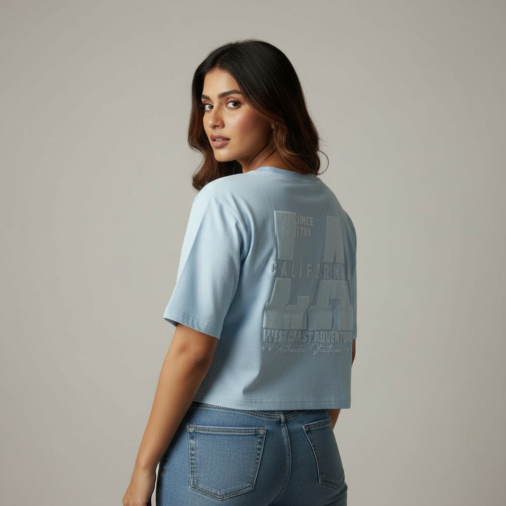 NIZORI Women's Premium Graphic Crop Top | Casual Street Style Printed Crop Tee