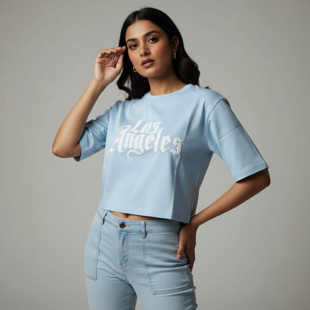 NIZORI Women's Premium Graphic Crop Top | Casual Street Style Printed Crop Tee