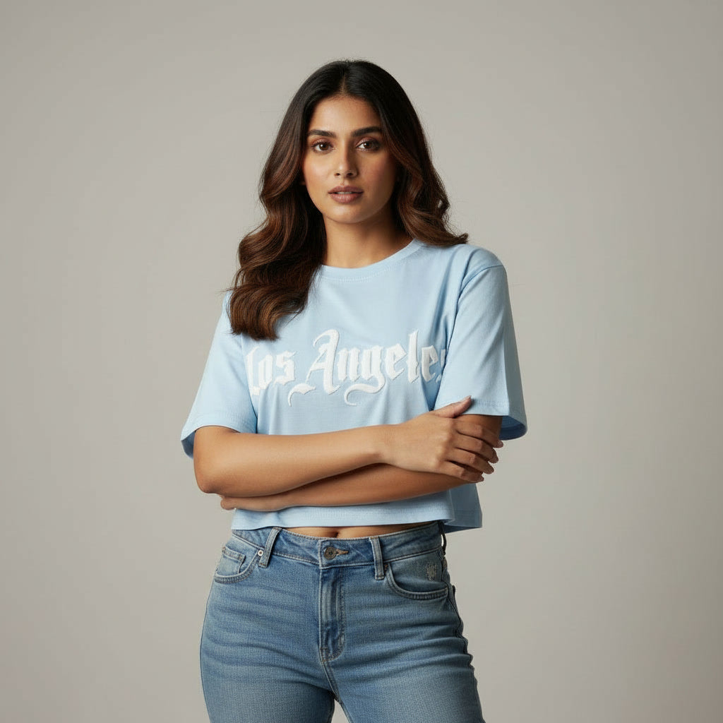 NIZORI Women's Premium Graphic Crop Top | Casual Street Style Printed Crop Tee